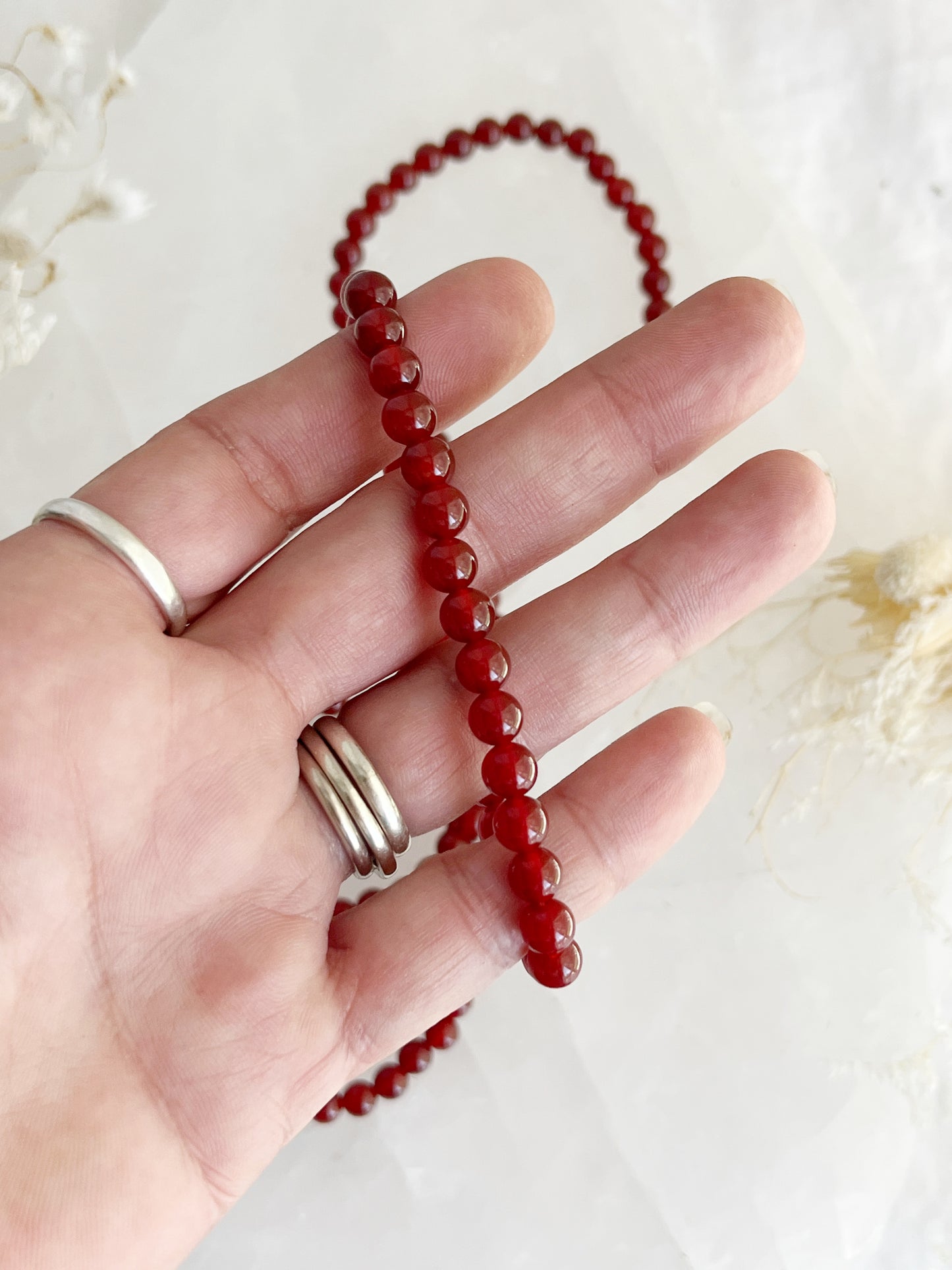 CARNELIAN BEAD BRACELET, 6MM STONED AND SAGED AUSTRALIA  CRYSTAL SHOP