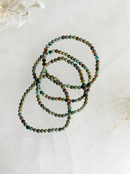 TURQUOISE BEAD BRACELET || 4MM