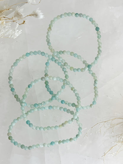 AMAZONITE BEAD BRACELET, 4MM STONED AND SAGED AUSTRALIA  CRYSTAL SHOP