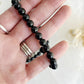 BLACK TOURMALINE BEAD BRACELET || 8MM