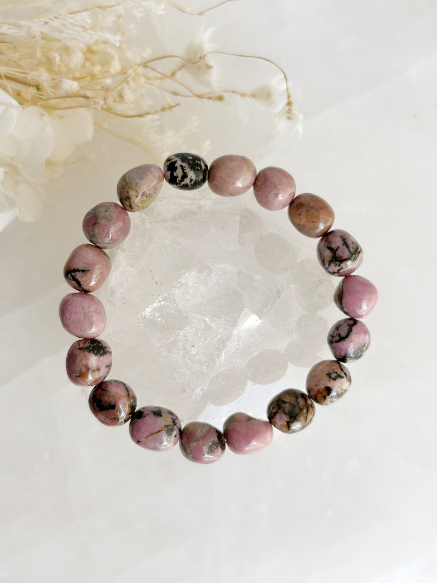RHODONITE PEBBLE BEAD BRACELET || INTUITIVELY CHOSEN