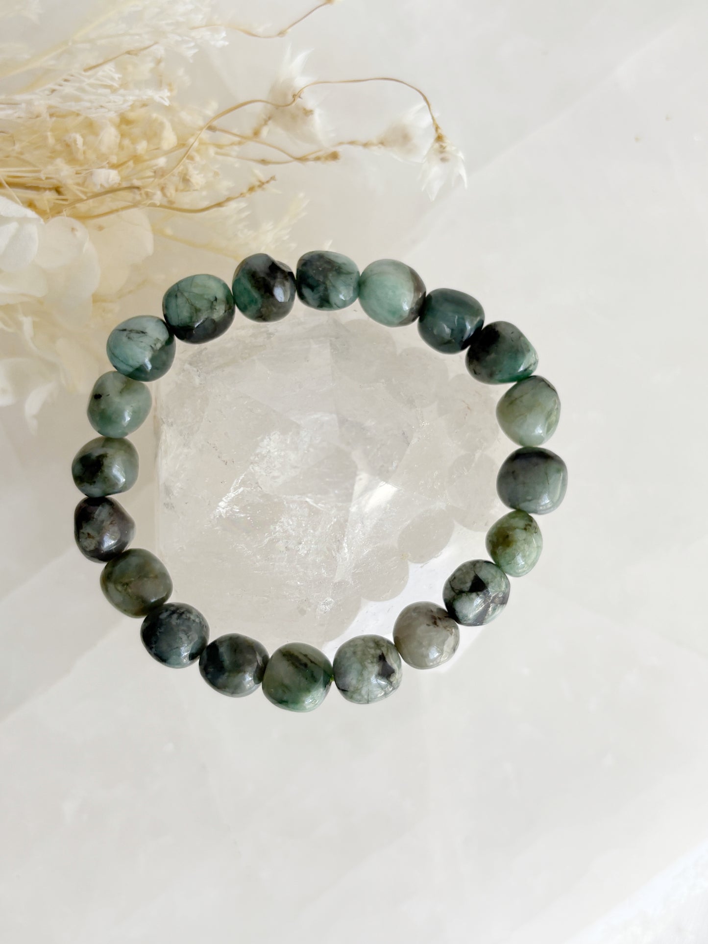 EMERALD PEBBLE BRACELET || INTUITIVELY CHOSEN