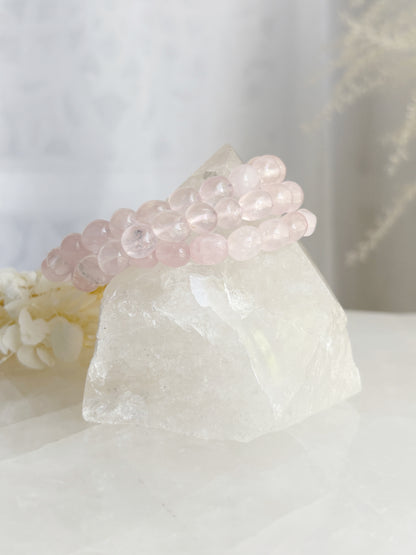 ROSE QUARTZ PEBBLE BRACELET || INTUITIVELY CHOSEN