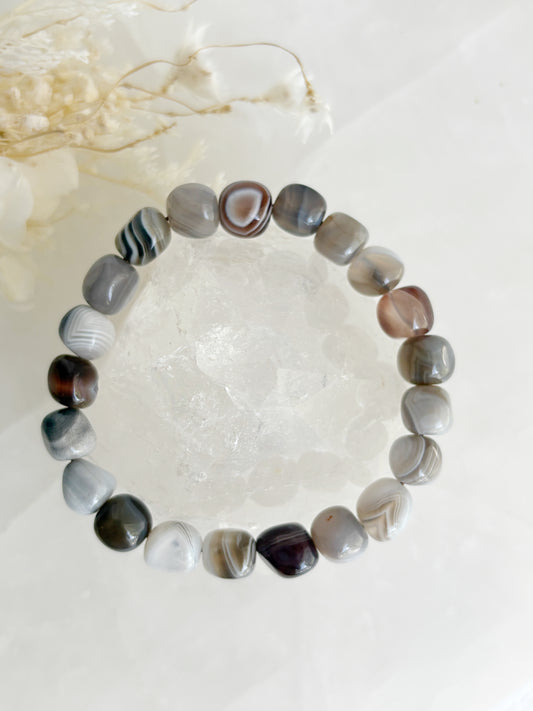 BOTSWANA AGATE BEAD BRACELET || INTUITIVELY CHOSEN