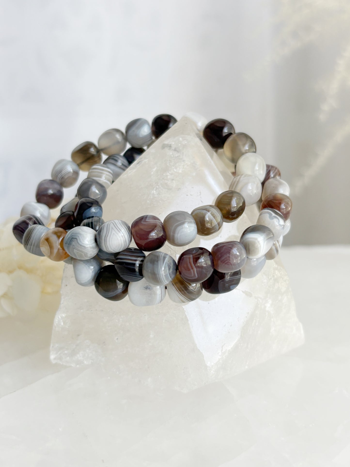 BOTSWANA AGATE BEAD BRACELET || INTUITIVELY CHOSEN