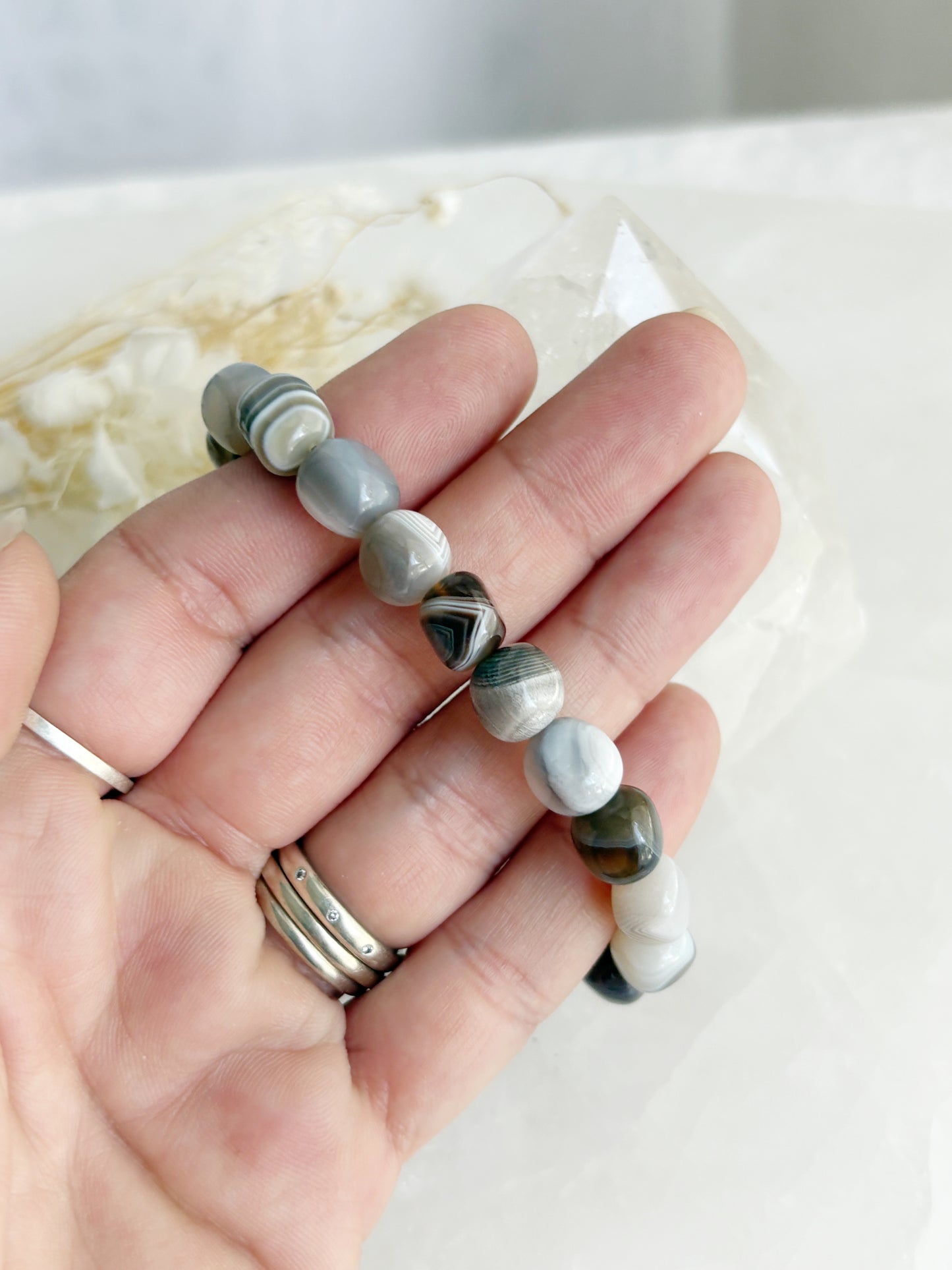 BOTSWANA AGATE BEAD BRACELET || INTUITIVELY CHOSEN