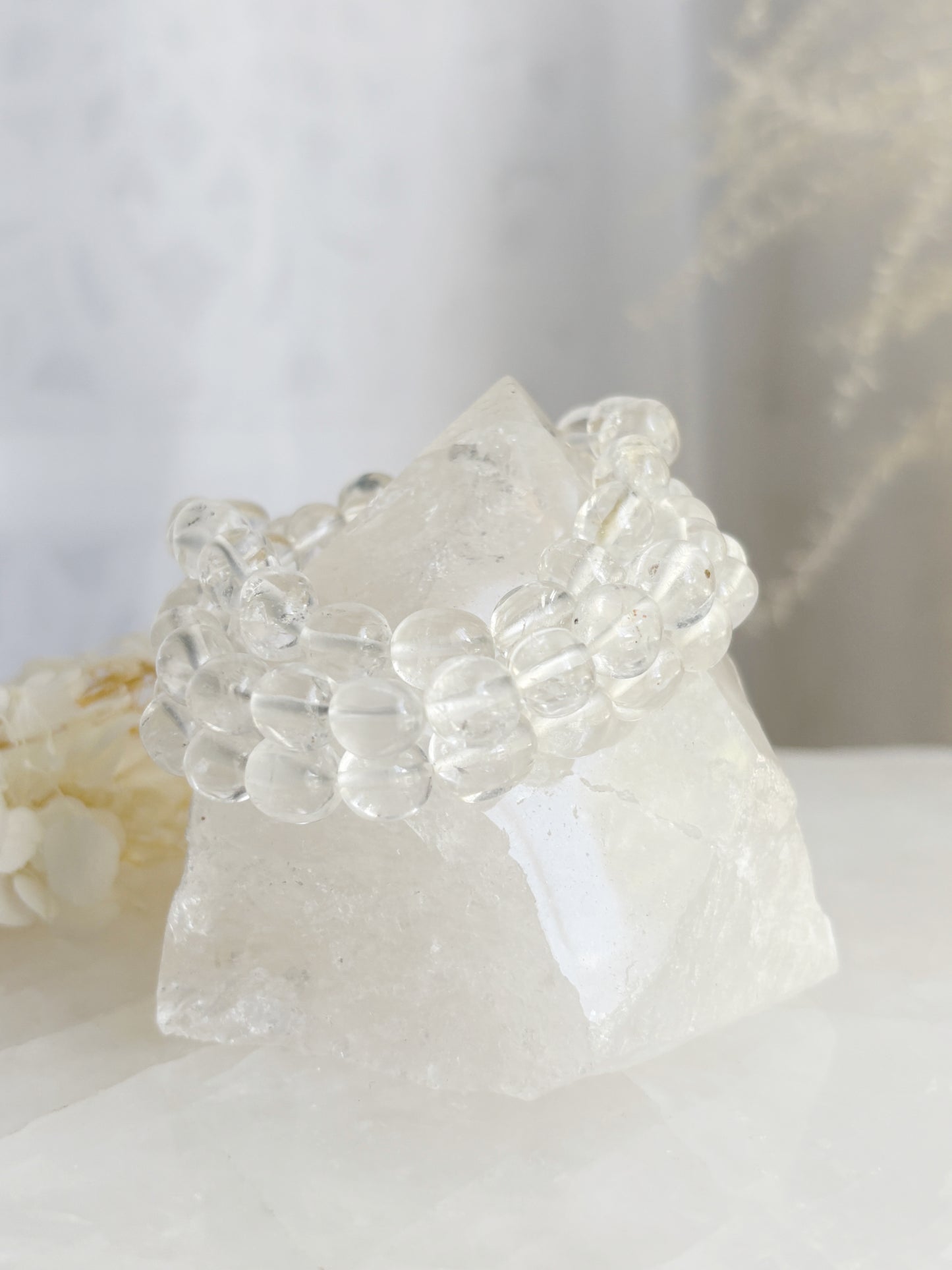 CLEAR QUARTZ PEBBLE BEAD BRACELET || INTUITIVELY CHOSEN