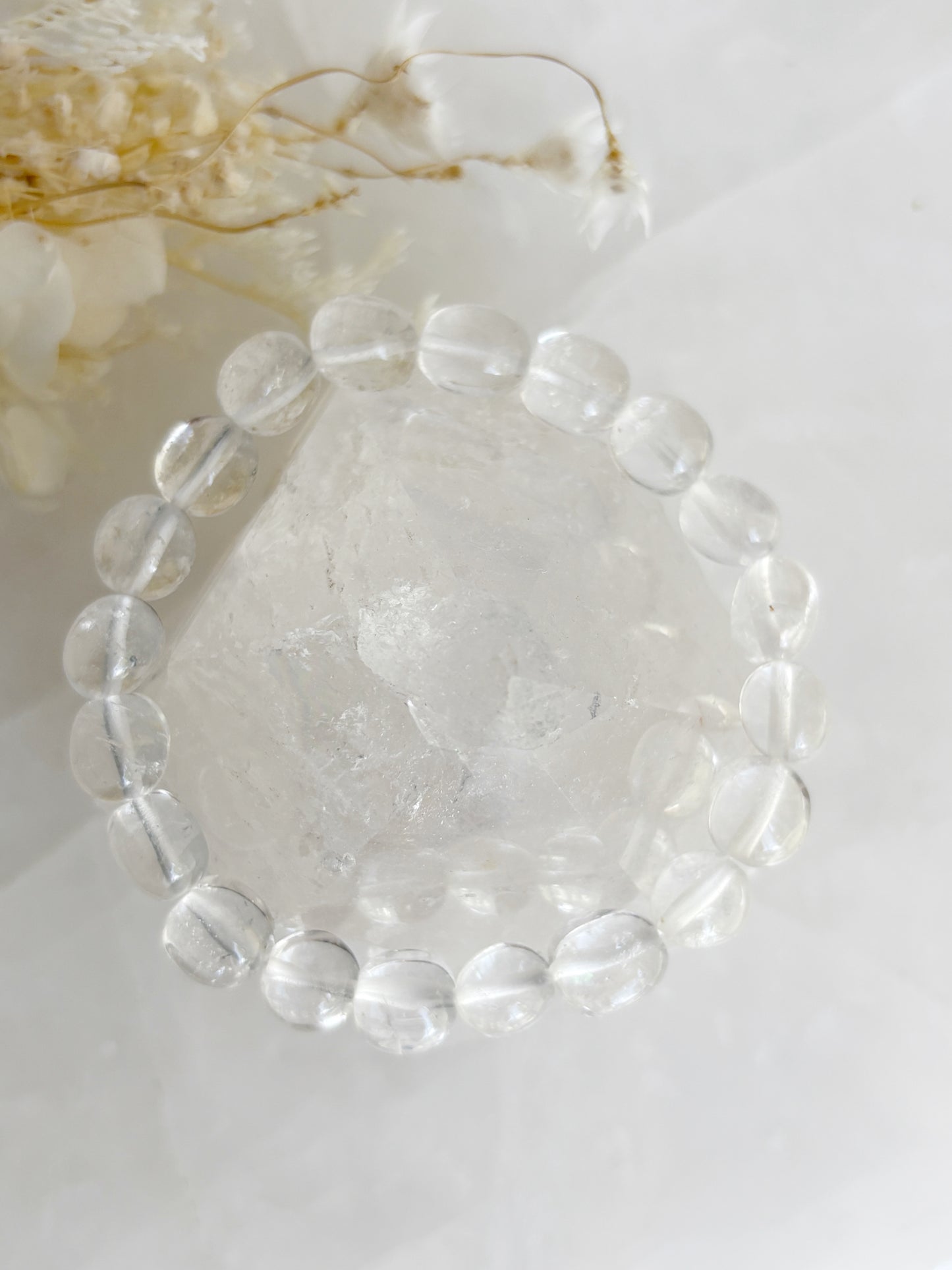 CLEAR QUARTZ PEBBLE BEAD BRACELET || INTUITIVELY CHOSEN