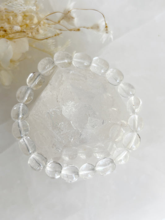 CLEAR QUARTZ PEBBLE BEAD BRACELET || INTUITIVELY CHOSEN