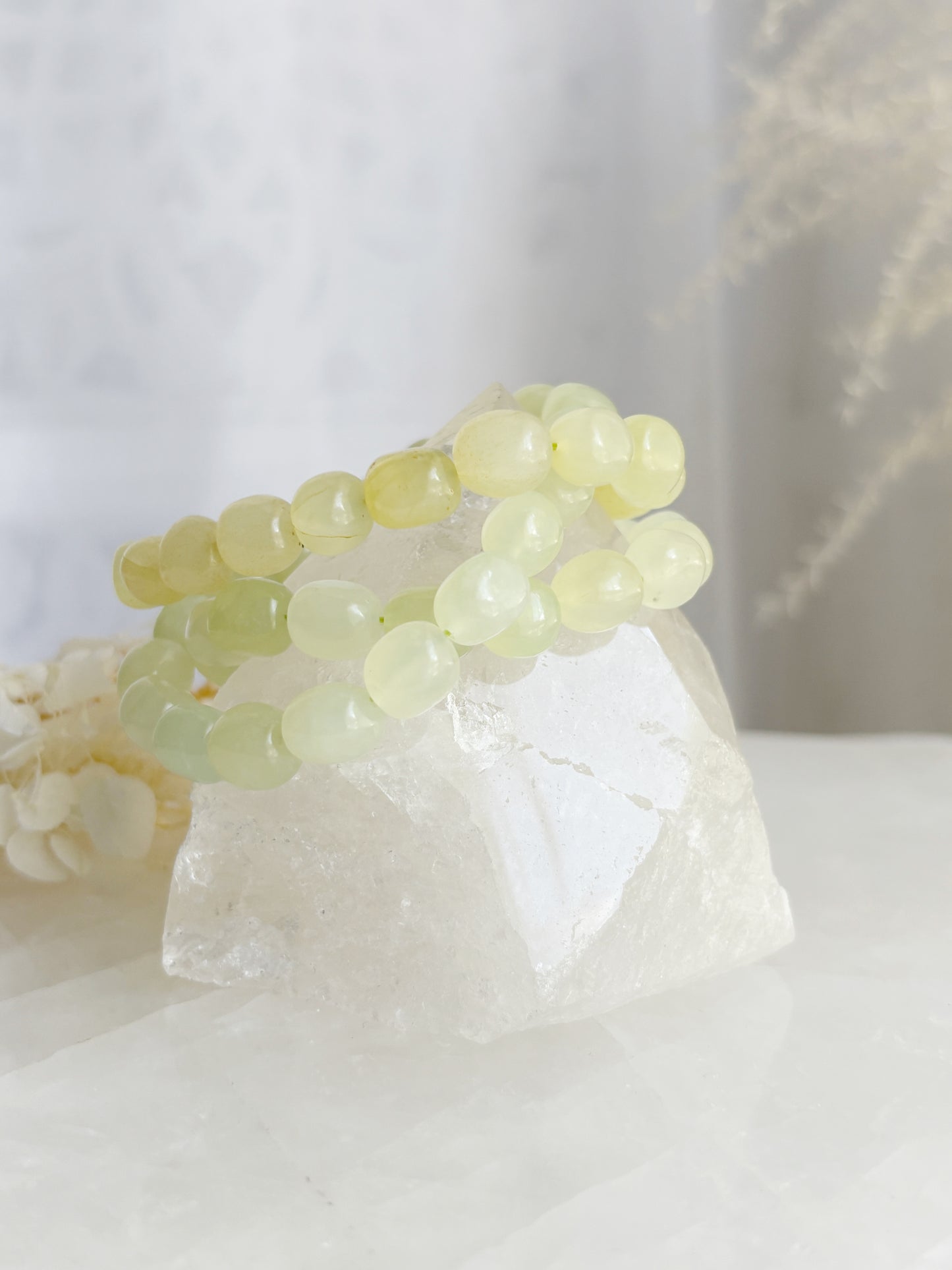 NEW JADE PEBBLE BEAD BRACELET || INTUITIVELY CHOSEN