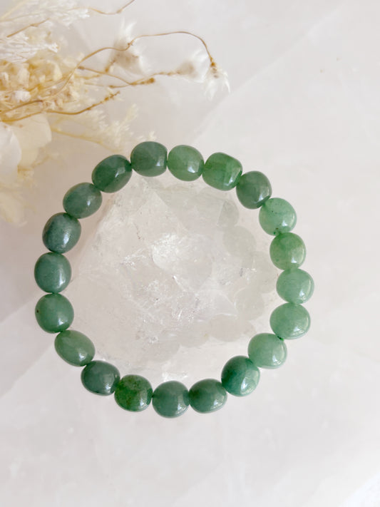 GREEN AVENTURINE PEBBLE BEAD BRACELET || INTUITIVELY CHOSEN