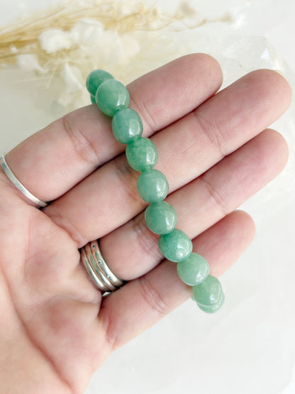 GREEN AVENTURINE PEBBLE BEAD BRACELET || INTUITIVELY CHOSEN