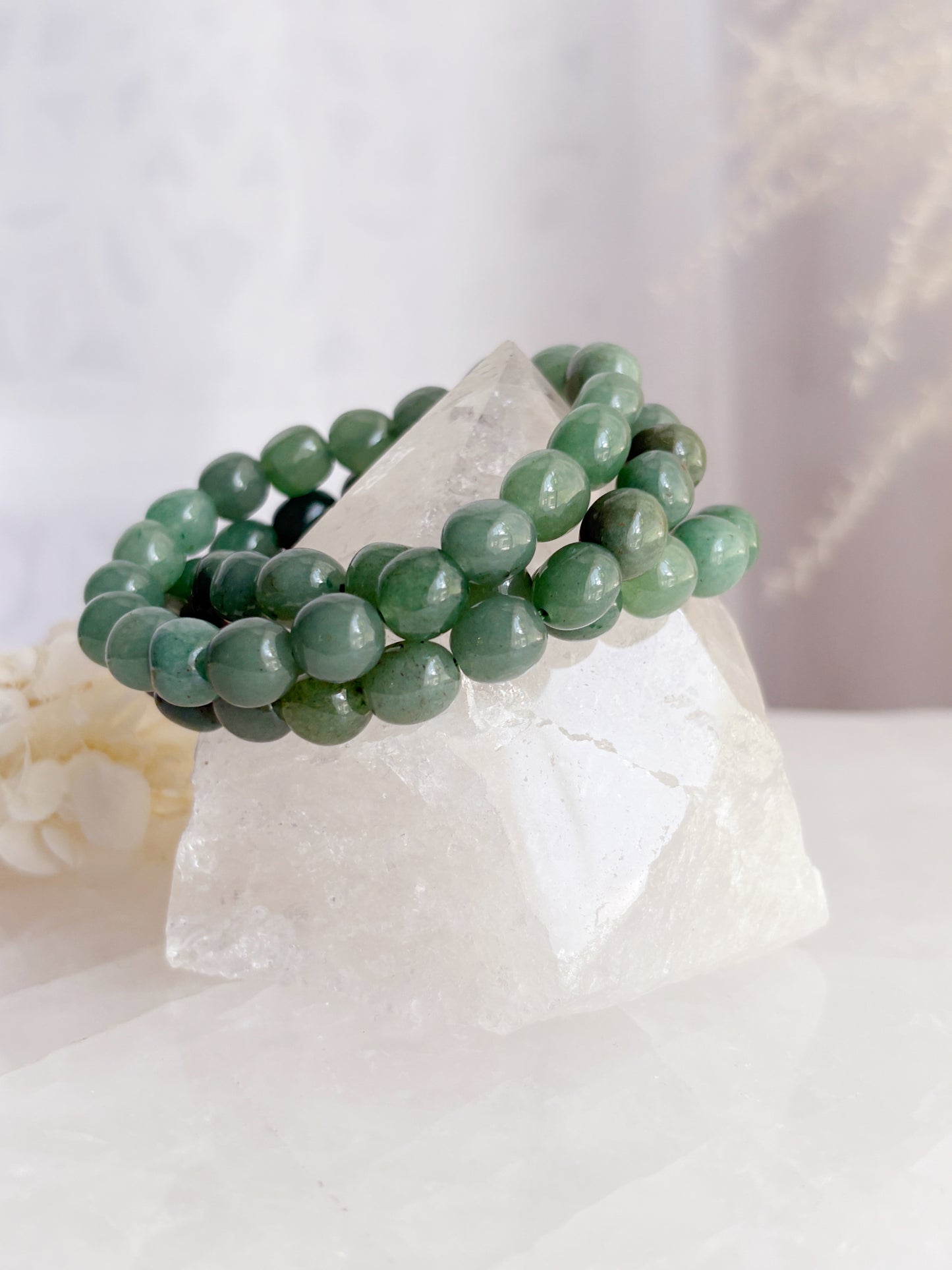 GREEN AVENTURINE PEBBLE BEAD BRACELET || INTUITIVELY CHOSEN