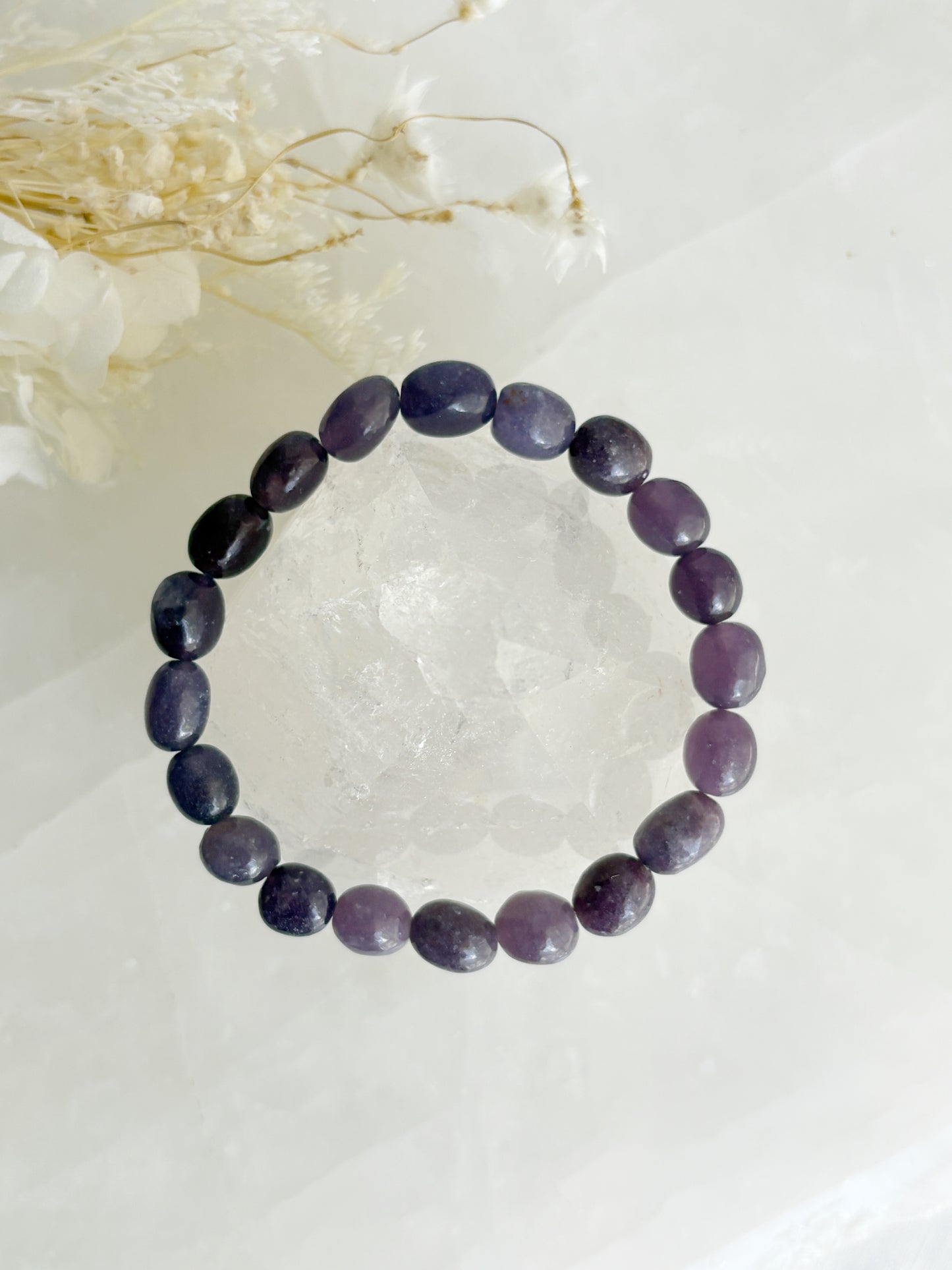 LEPIDOLITE PEBBLE BEAD BRACELET || INTUITIVELY CHOSEN