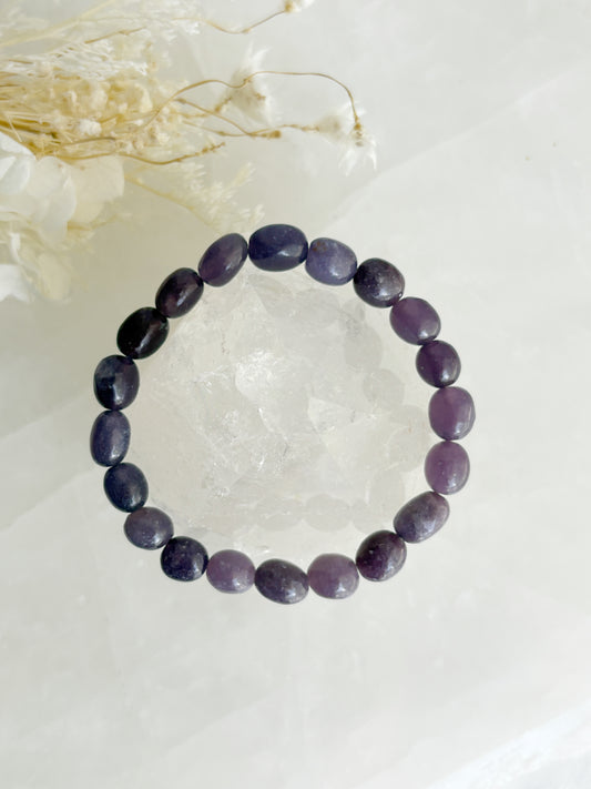 LEPIDOLITE PEBBLE BEAD BRACELET || INTUITIVELY CHOSEN