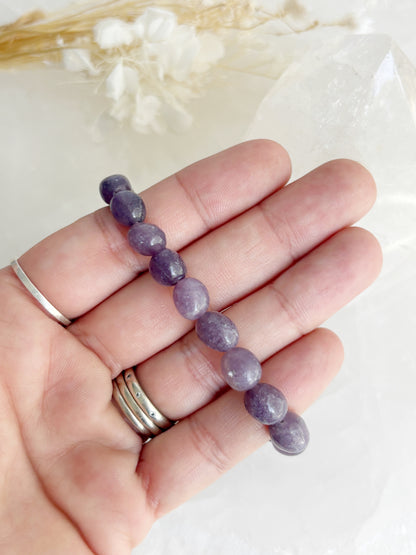 LEPIDOLITE PEBBLE BEAD BRACELET || INTUITIVELY CHOSEN