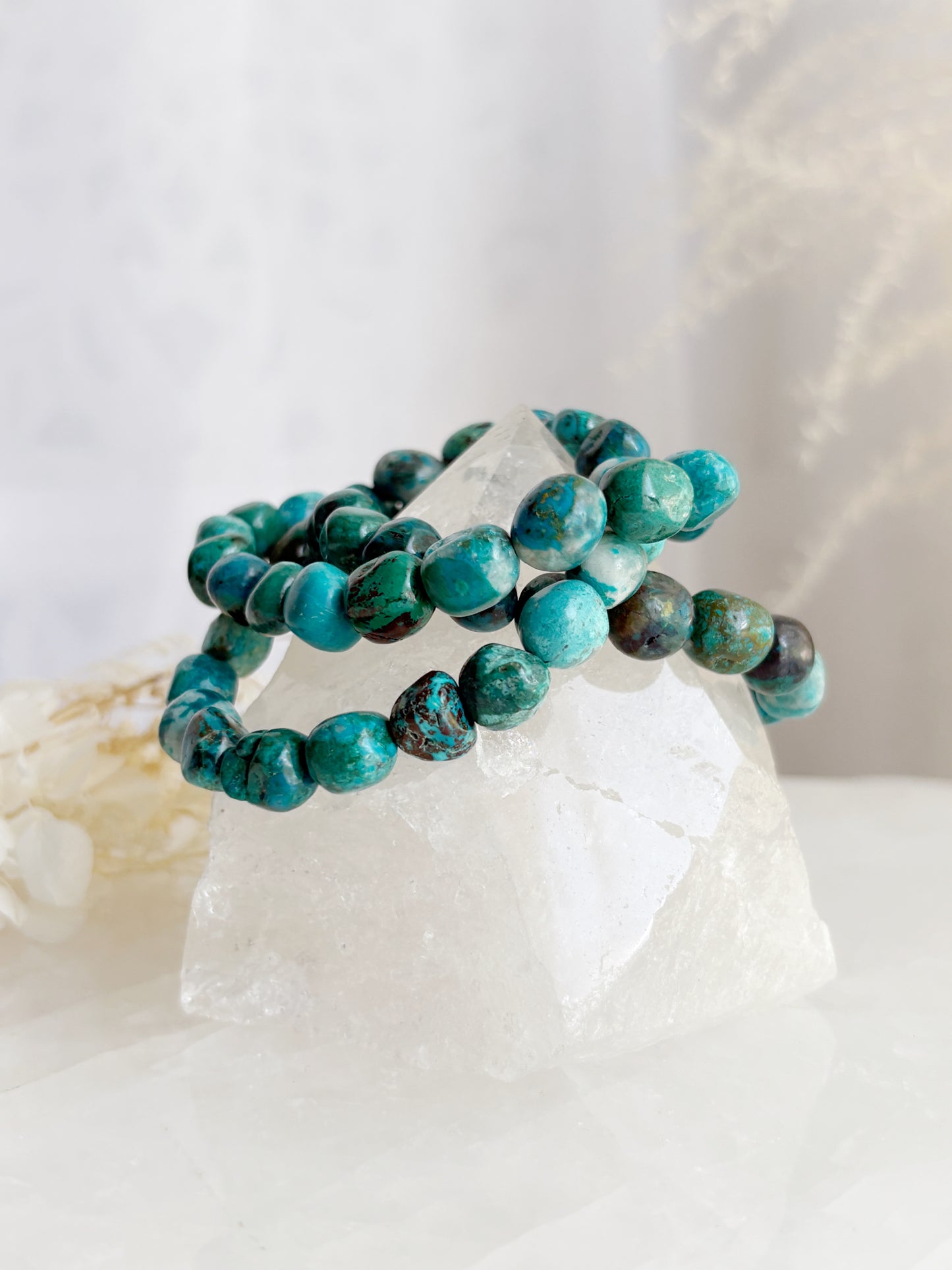 CHRYSOCOLLA PEBBLE BRACELET || INTUITIVELY CHOSEN