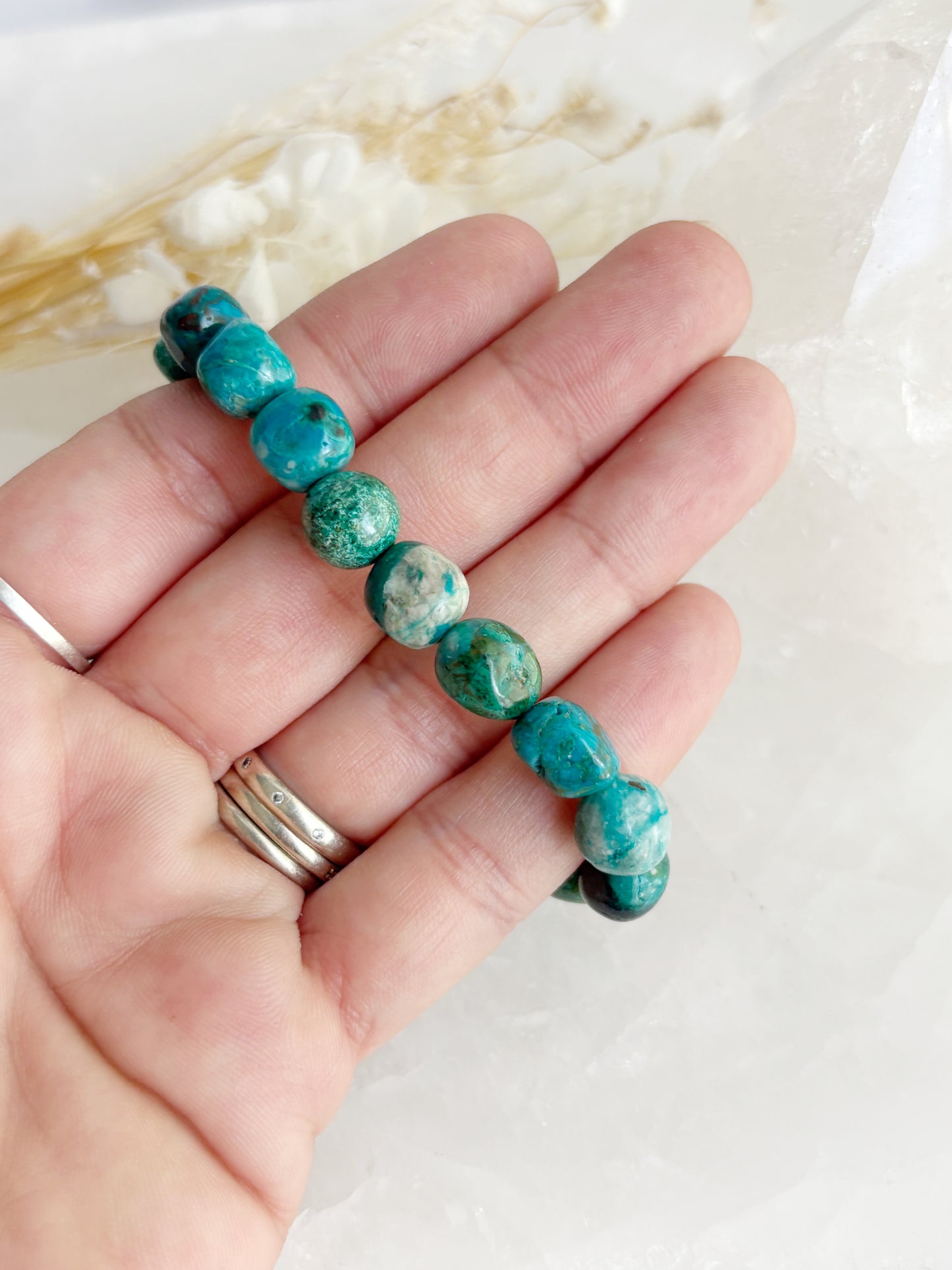 CHRYSOCOLLA PEBBLE BRACELET || INTUITIVELY CHOSEN
