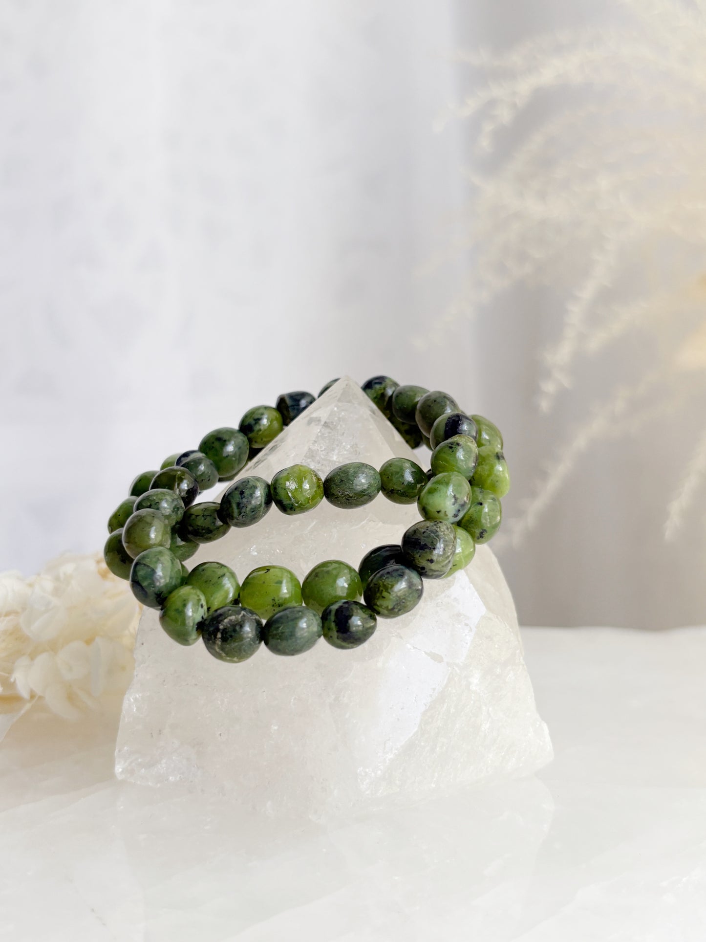NEPHRITE JADE BEAD BRACELET || INTUITIVELY CHOSEN