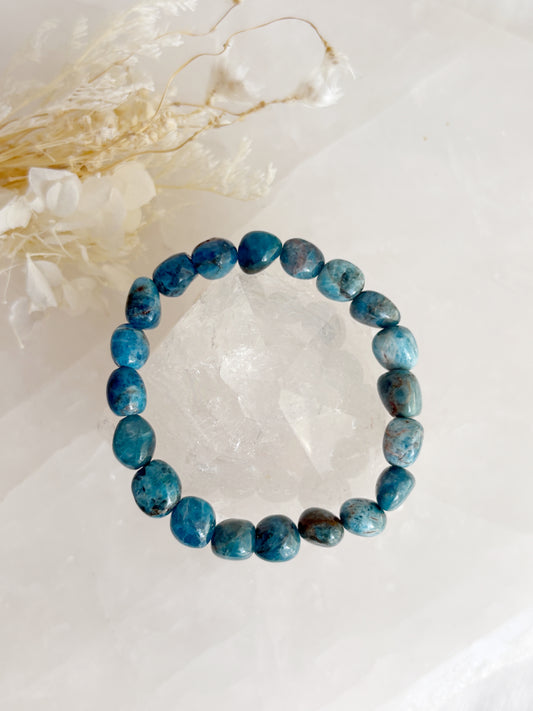 apatite free form pebble bead bracelet Australia
