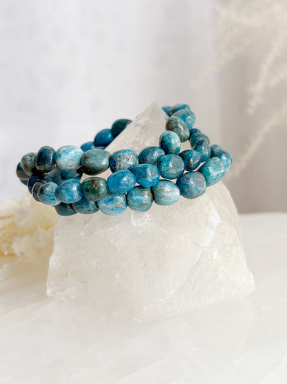 APATITE PEBBLE BEAD BRACELET || INTUITIVELY CHOSEN