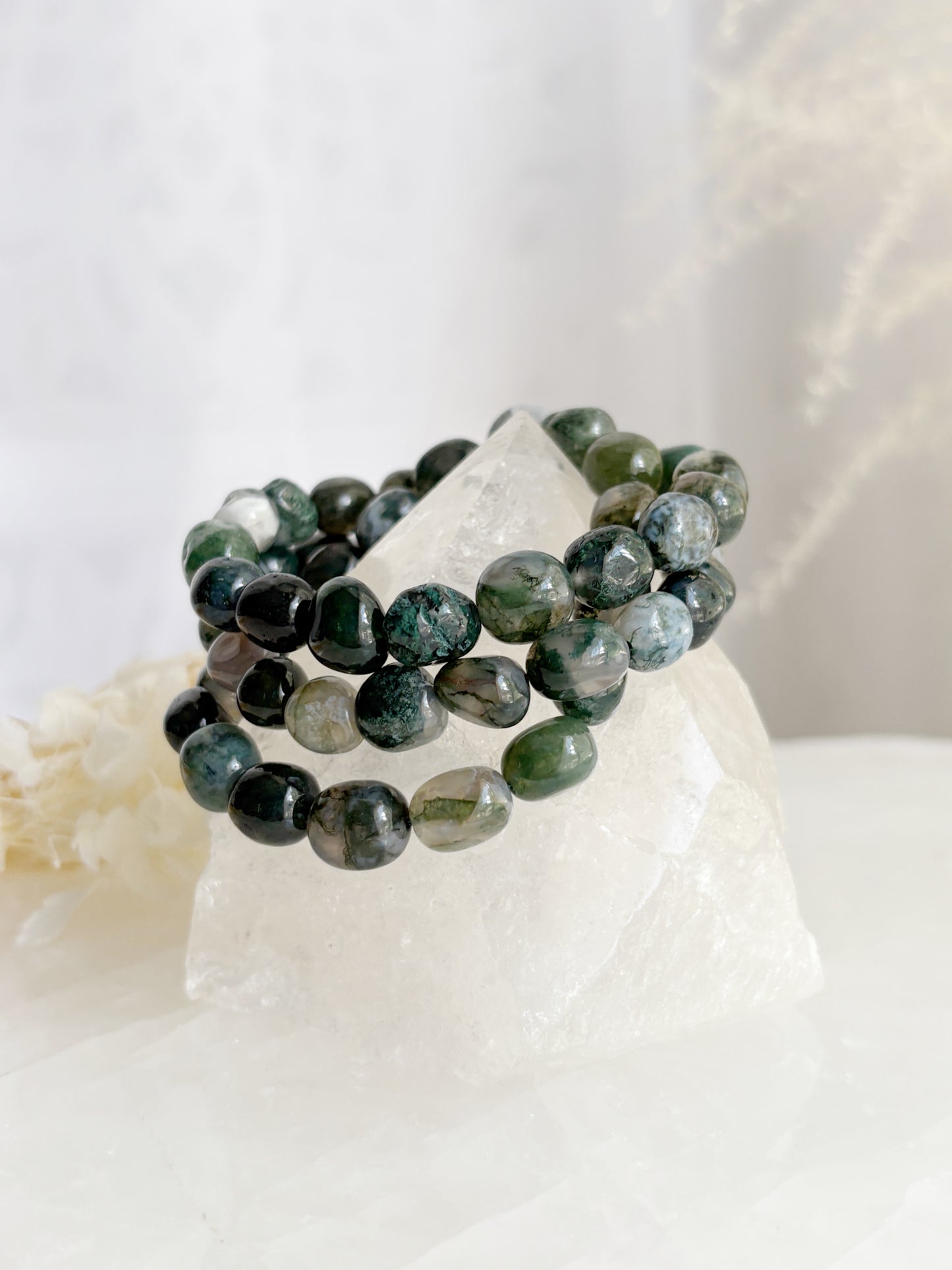 MOSS AGATE BEAD BRACELET || INTUITIVELY CHOSEN