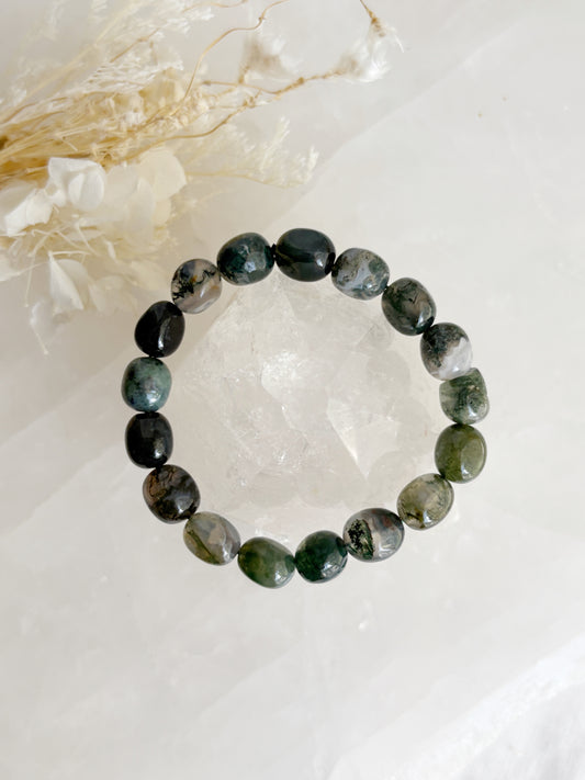 MOSS AGATE BEAD BRACELET || INTUITIVELY CHOSEN