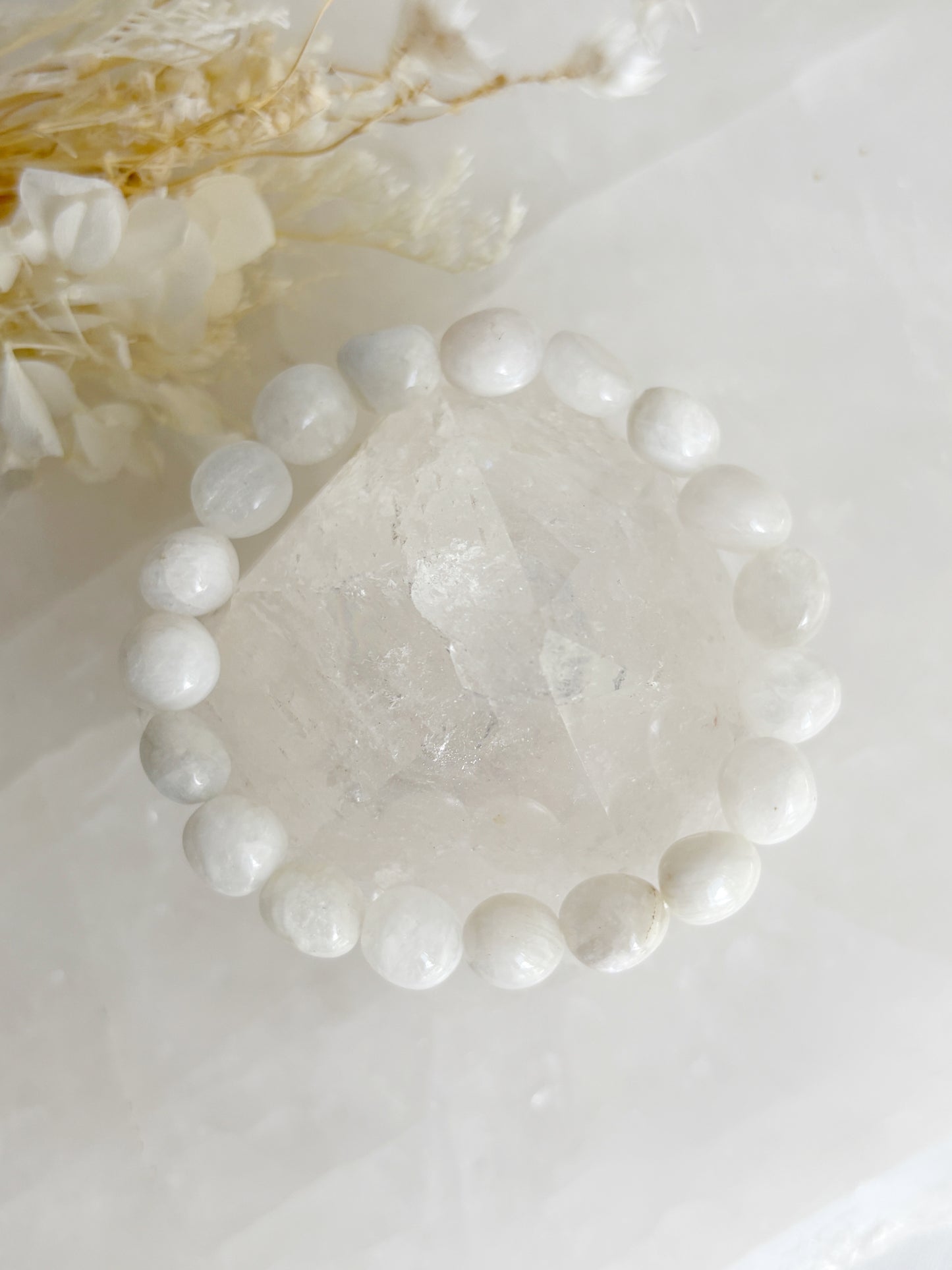 MOONSTONE PEBBLE BEAD BRACELET || INTUITIVELY CHOSEN