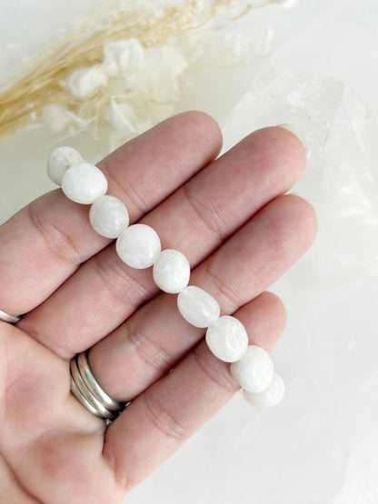MOONSTONE PEBBLE BEAD BRACELET || INTUITIVELY CHOSEN