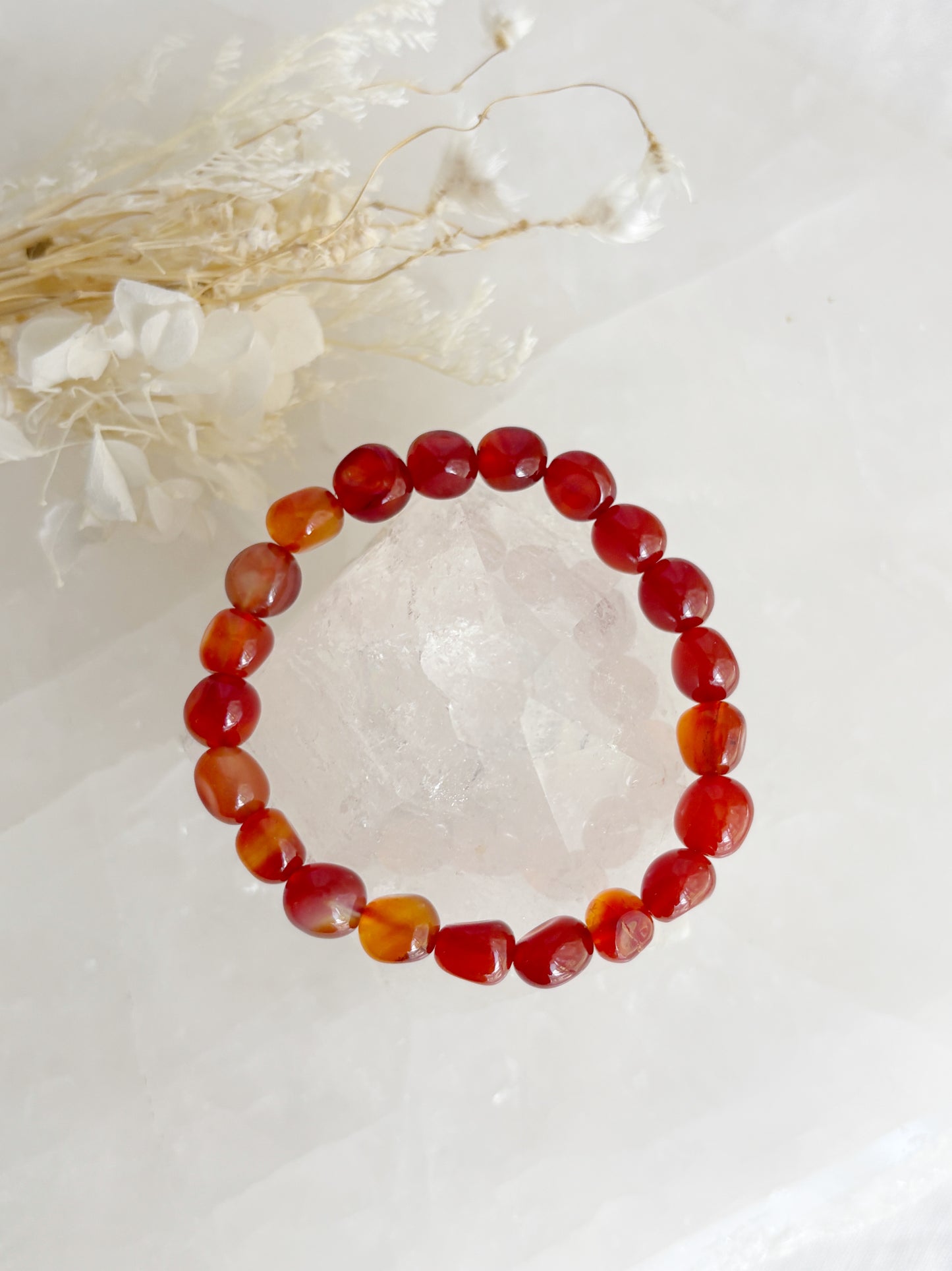 CARNELIAN PEBBLE BEAD BRACELET || INTUITIVELY CHOSEN