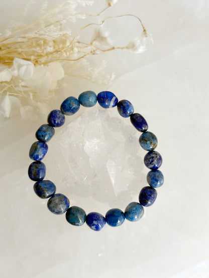 LAPIS LAZULI PEBBLE BEAD BRACELET || INTUITIVELY CHOSEN