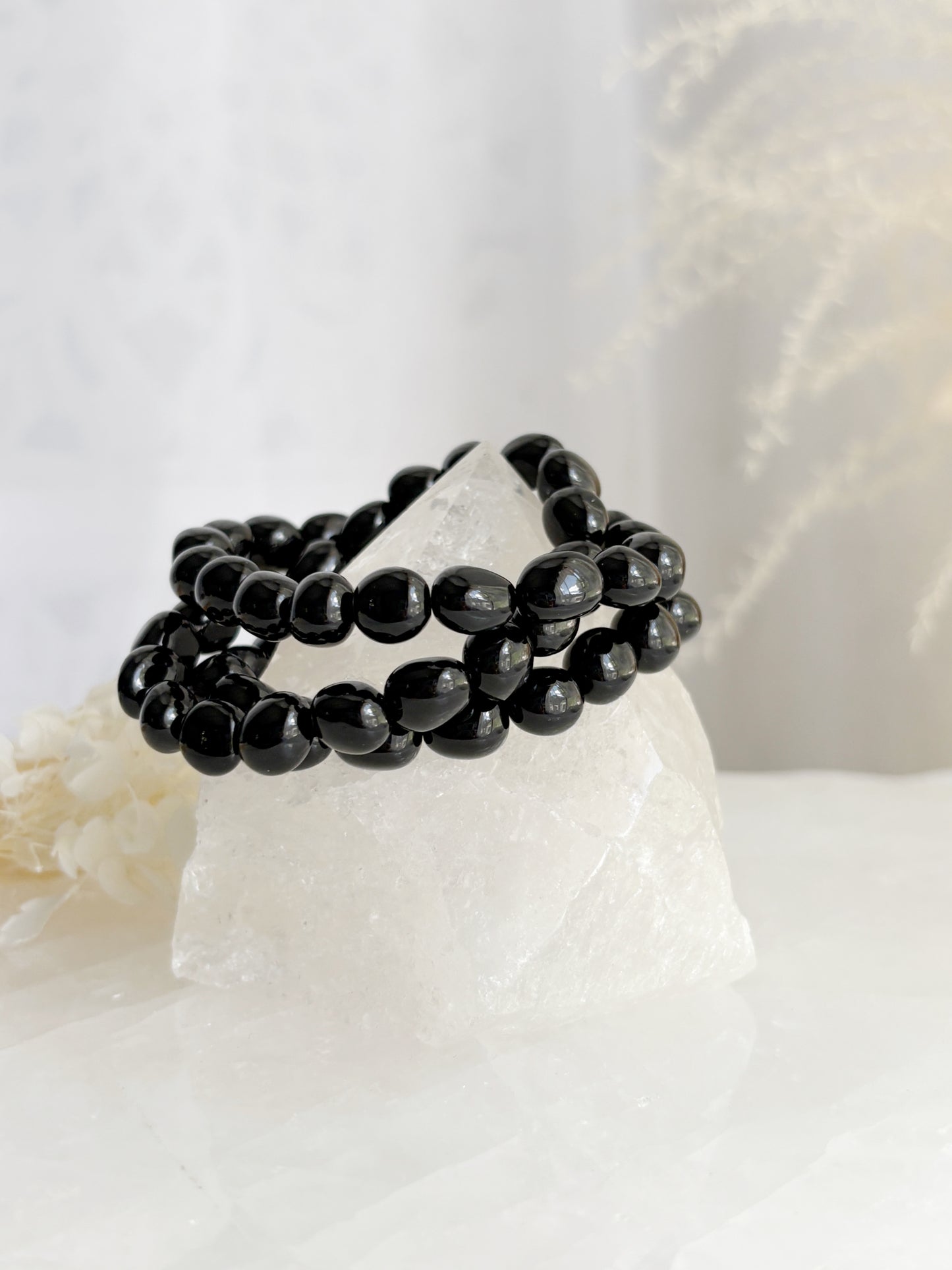 OBSIDIAN PEBBLE BEAD BRACELET || INTUITIVELY CHOSEN