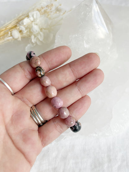 RHODONITE PEBBLE BEAD BRACELET || INTUITIVELY CHOSEN