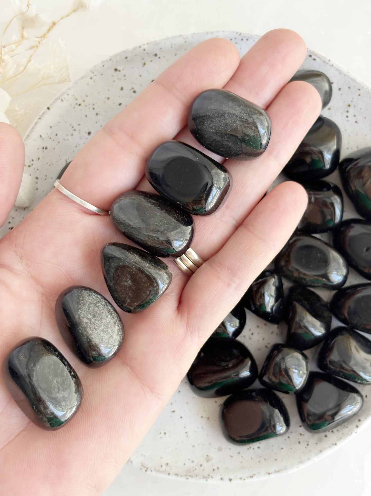 SILVER SHEEN OBSIDIAN TUMBLE || INTUITIVELY CHOSEN