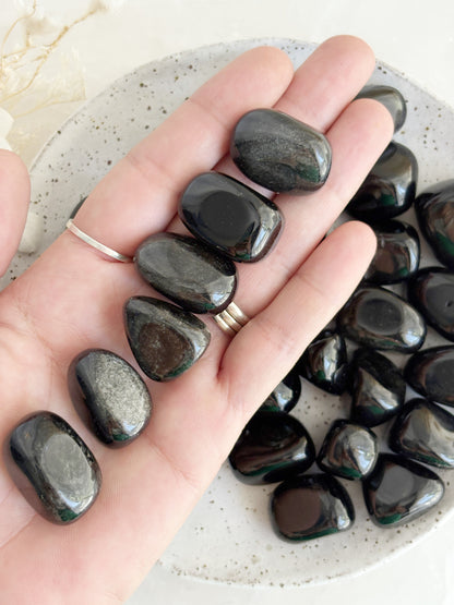 SILVER SHEEN OBSIDIAN TUMBLE || INTUITIVELY CHOSEN