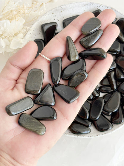 GOLD SHEEN OBSIDIAN TUMBLE || INTUITIVELY CHOSEN