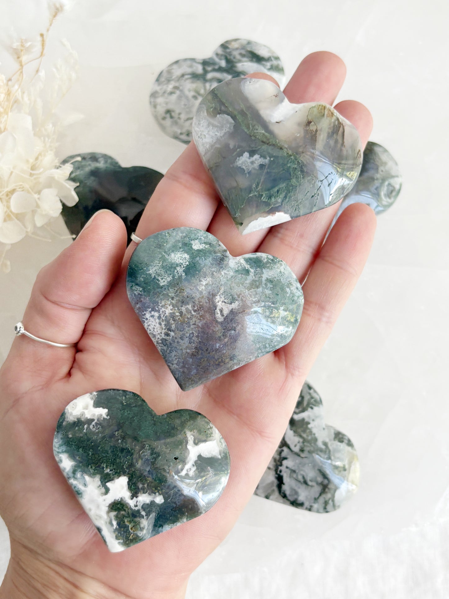 MOSS AGATE HEART || INTUITIVELY CHOSEN