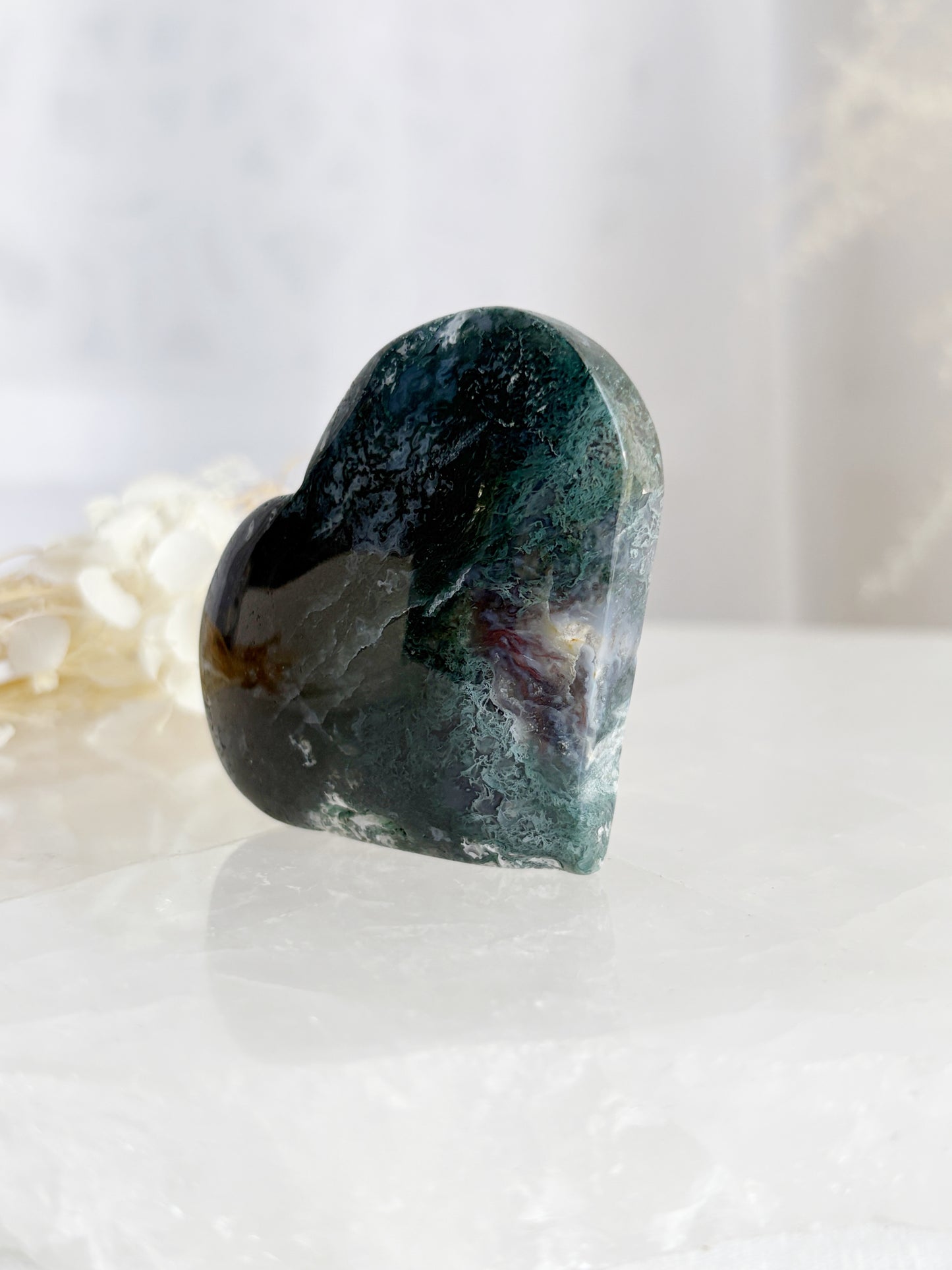 MOSS AGATE HEART || MAH02