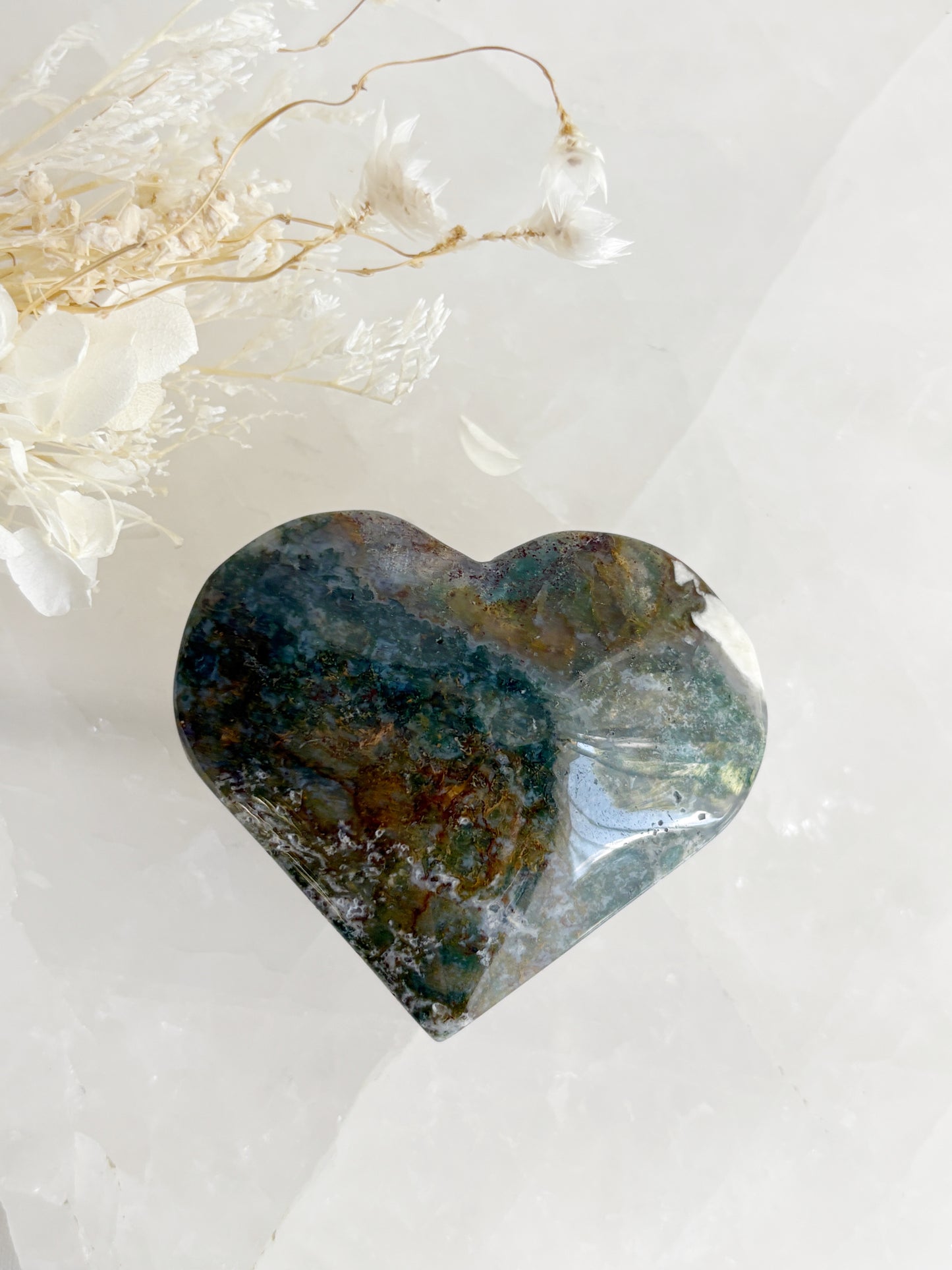 MOSS AGATE HEART || MAH01