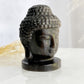 SILVER SHEEN OBSIDIAN BUDDHA HEAD