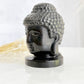 SILVER SHEEN OBSIDIAN BUDDHA HEAD