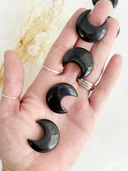 BLACK OBSIDIAN MINI MOON || INTUITIVELY CHOSEN