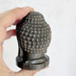 SILVER SHEEN OBSIDIAN BUDDHA HEAD