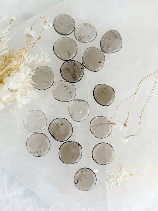 SMOKEY QUARTZ MINI FLATSTONE || INTUITIVELY CHOSEN