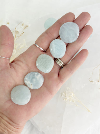 AQUAMARINE IRREGULAR MINI FLAT STONE || INTUITIVELY CHOSEN