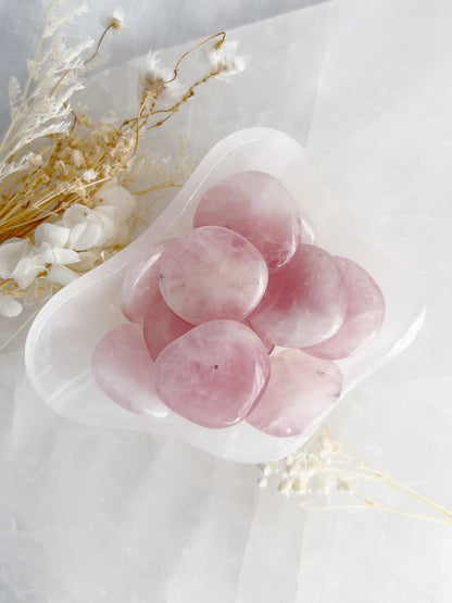 ROSE QUARTZ IRREGULAR MINI FLATSTONE || INTUTITVELY CHOSEN