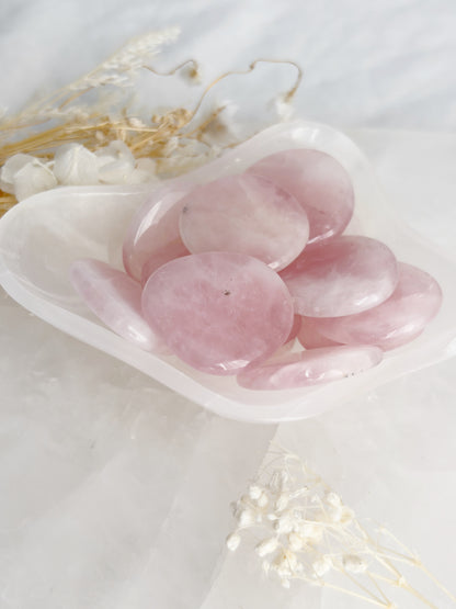 ROSE QUARTZ IRREGULAR MINI FLATSTONE || INTUTITVELY CHOSEN