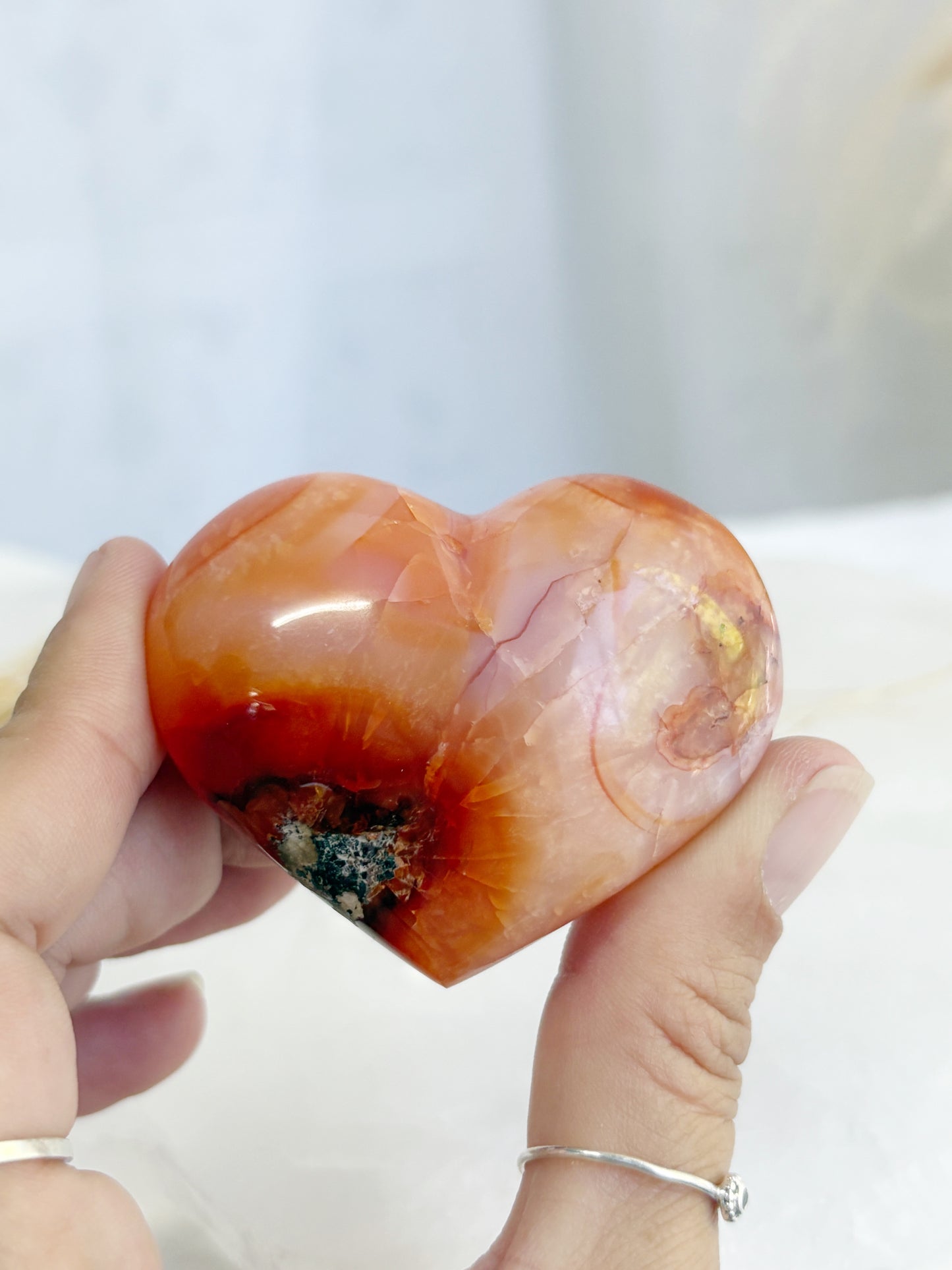 CARNELIAN PUFFY HEART || CPH02