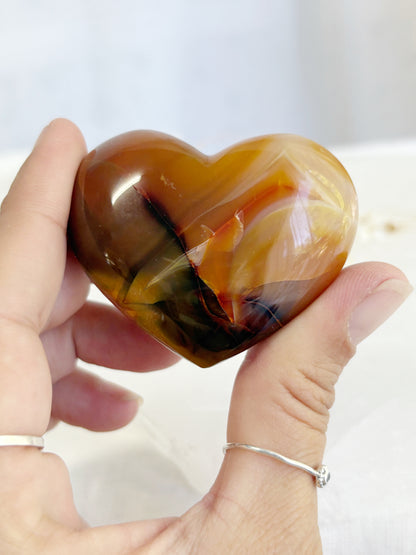 CARNELIAN PUFFY HEART || CPH05