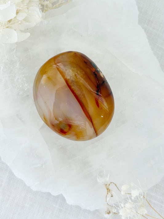CARNELIAN FREEFORM PALMSTONE || CPS03